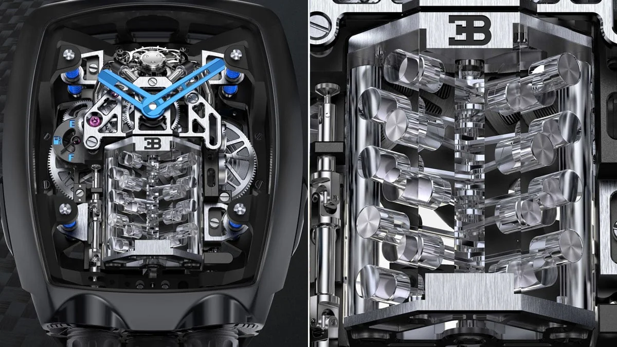 Jacob & Co: Bugatti-Luxusuhr mit eingebautem 16-Zylinder-Motor
