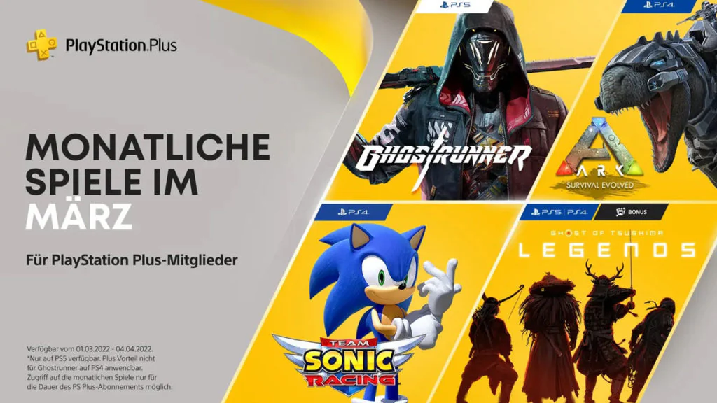 PS Plus: Das sind die kostenlosen Spiele im März 2022