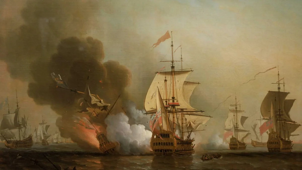 Ölgemälde von Samuel Scott zur Schlacht bei Cartagena