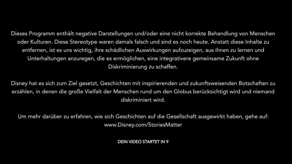 Rassismus: Disney warnt vor eigenen Inhalten