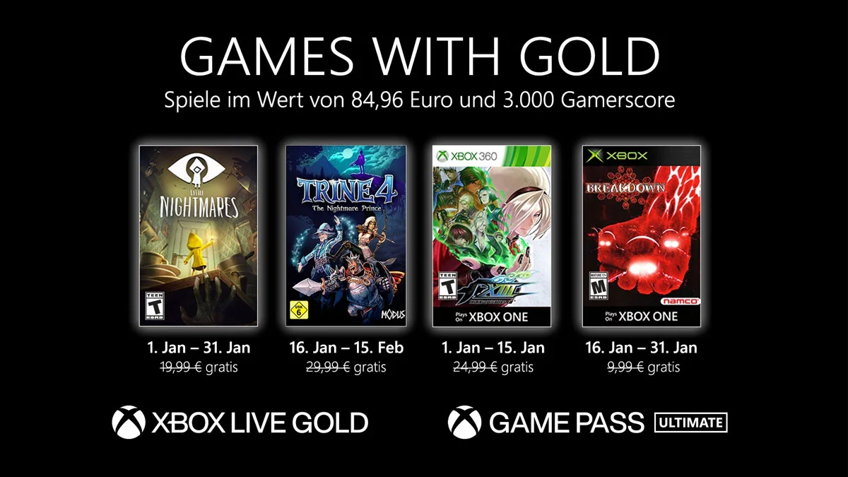 Xbox Games with Gold: Das sind die neuen Spiele im Januar 2021