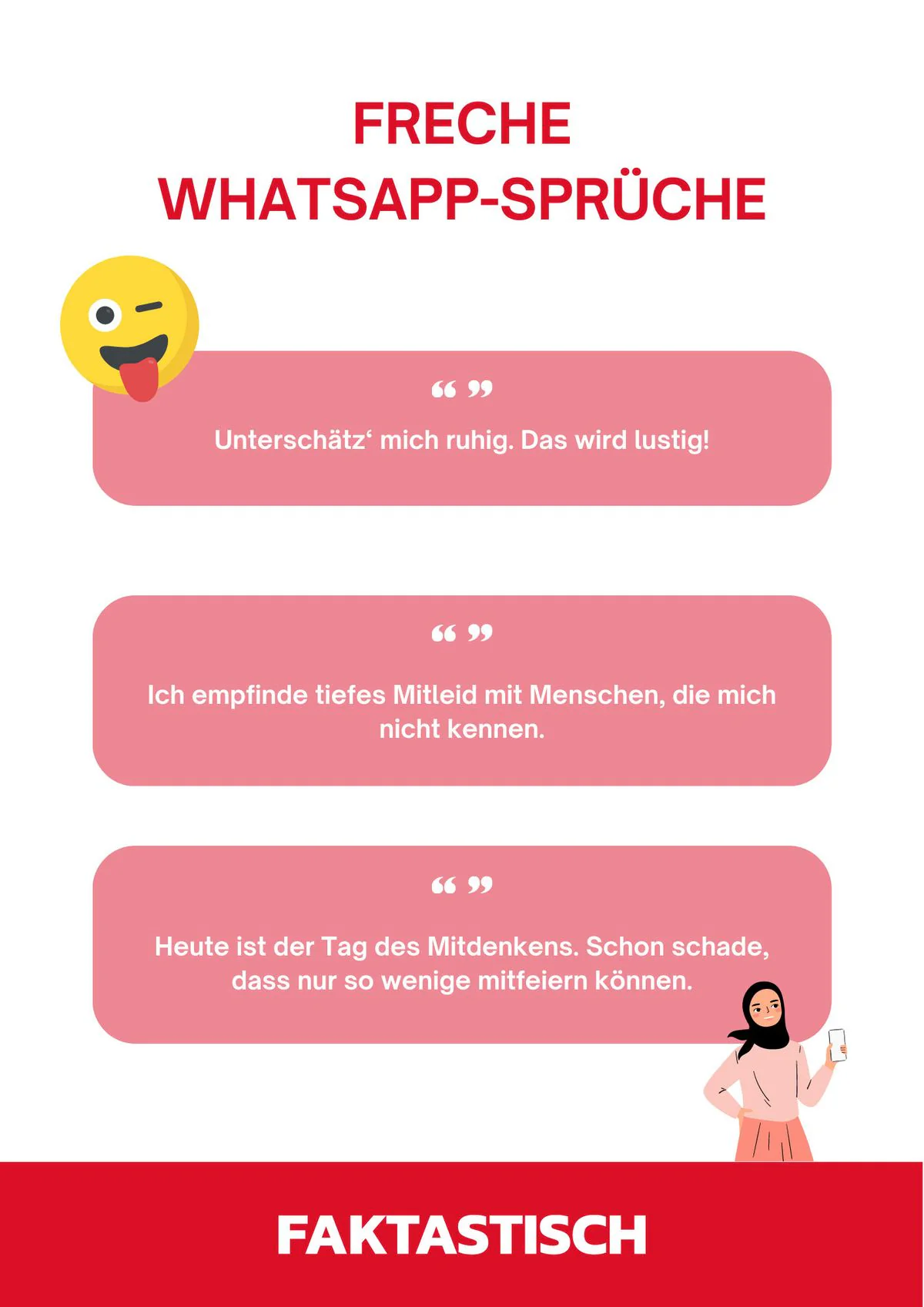 Lustig, cool & frech: Status-Sprüche WhatsApp