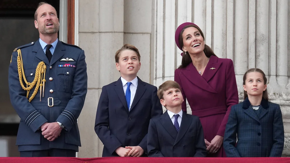 Prinz William mit seiner Frau, Prinzessin Kate, und den drei Kindern